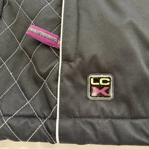Lecaf Women’s Snowboard Jacket Small 95 Black Purple Quilted Insulated Ski Coat - Picture 8 of 17